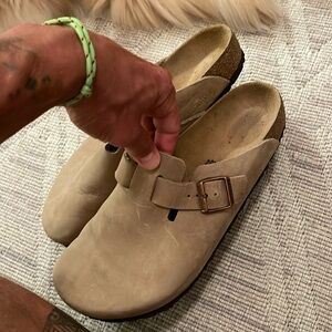 Birkenstock Boston cream/tan